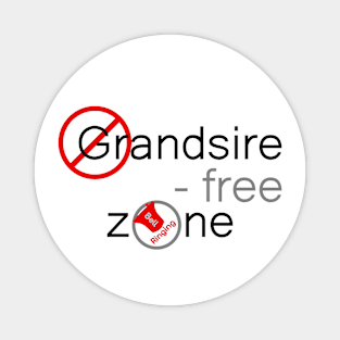 Bell Ringing - GRANDSIRE-FREE ZONE - black text Magnet